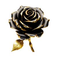 AI generated Black rose flower 3d render isolated on transparent background png