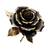 AI generated Black rose flower 3d render isolated on transparent background png