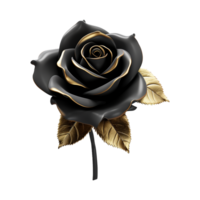 ai generiert schwarz Rose Blume 3d machen isoliert auf transparent Hintergrund png