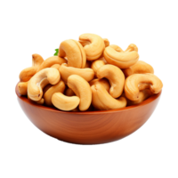 AI generated Cashew nuts isolated on transparent background png