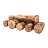 AI generated Wooden log display isolated on transparent background wood product stand png generative ai