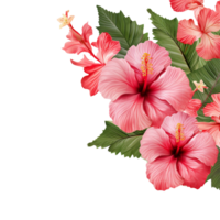 ai generiert rot Hibiskus Blume isoliert auf transparent Hintergrund png