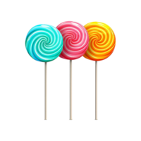 AI generated Lollipop different colors set isolated on transparent background png