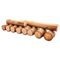 AI generated Wooden log display isolated on transparent background wood product stand png generative ai