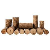 AI generated Wooden log display isolated on transparent background wood product stand png generative ai