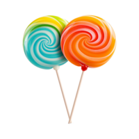 AI generated Lollipop different colors set isolated on transparent background png