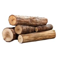 AI generated Wooden log display isolated on transparent background wood product stand png generative ai