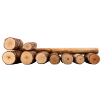 AI generated Wooden log display isolated on transparent background wood product stand png generative ai