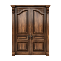 AI generated Wooden door isolated on transparent background generative ai png