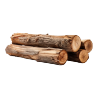 AI generated Wooden log display isolated on transparent background wood product stand png generative ai