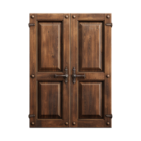 AI generated Wooden door isolated on transparent background generative ai png