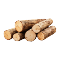 AI generated Wooden log display isolated on transparent background wood product stand png generative ai