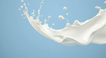 AI generated White milk splash isolated on background, liquid or Yogurt splash,  3d illustration. Generative AI photo