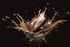 AI generated splash of chocolate or Cocoa. Generative AI photo