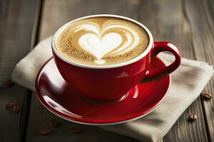 AI generated Valentine's Day Coffee. AI Generated photo