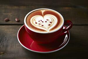 AI generated Valentine's Day Coffee. AI Generated photo