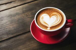 AI generated Valentine's Day Coffee. AI Generated photo