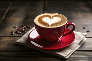 AI generated Valentine's Day Coffee. AI Generated photo