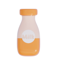 Groceries theme 3D milk product , Almond Milk bottle on a transparent background ,  3D rendering png