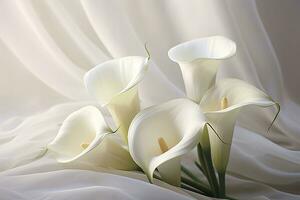 AI generated White wedding nature lily beauty blossom plant flower flora calla. AI Generated photo