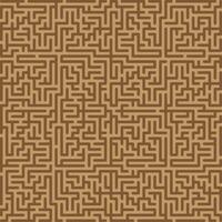 Brown geometric rounded maze pattern vector