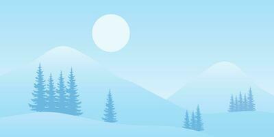 Vector design background for snow-covered winter mountain views.