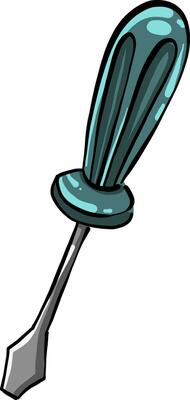 Blue screwdriver, illustration, vector on white background