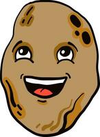 Excited potato, illustration, vector on white background