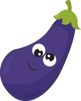 Crazy eggplant, illustration, vector on white background