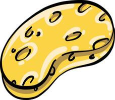 Cheese with holes, illustration, vector on white background