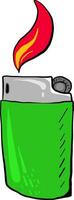 Green lighter, illustration, vector on white background