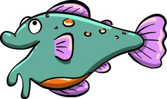 Green fish, illustration, vector on white background