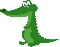 Good crocodile, illustration, vector on white background