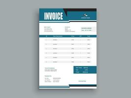 Professional Invoice Design. Business invoice form template. money bills or pricelist and payment agreement design templates. vector