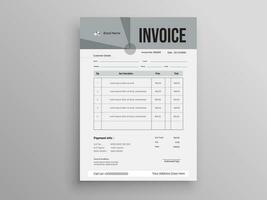 Business invoice form template. Invoicing quotes, money bills or pricelist and payment agreement design templates. Tax form, or payment receipt. vector