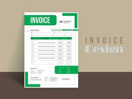 Professional Invoice Design. Business invoice form template. money bills or pricelist and payment agreement design templates. vector