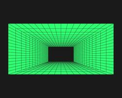 Cyber geometry y2k element. Cyberpunk shape. Isolated style on black background. Vector trendy illustration.