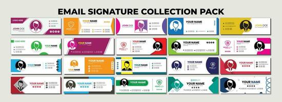 Collection Pack of Email Signature Vector Design Template