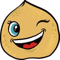 Winking chickpea, illustration, vector on white background