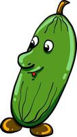 Cucumber with feet, illustration, vector on white background