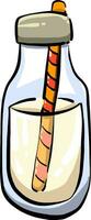 Drink in a glass bottle, illustration, vector on white background