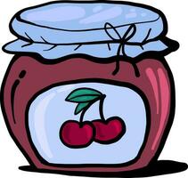 Cherry jam, illustration, vector on white background