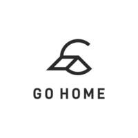 Initial Letter G with Home logo design for Real Estate vector