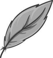 Grey feather, illustration, vector on white background