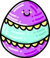 Cute easter egg, illustration, vector on white background