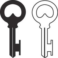 Key Icon in trendy flat and line style set isolated on. use for open locks. collection Key symbol for your apps and website design, logo, UI. Vector
