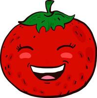 Happy tomato, illustration, vector on white background