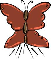 Red butterfly, illustration, vector on white background