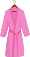 Pink bath robe, illustration, vector on white background