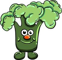 Awkward broccoli, illustration, vector on white background
